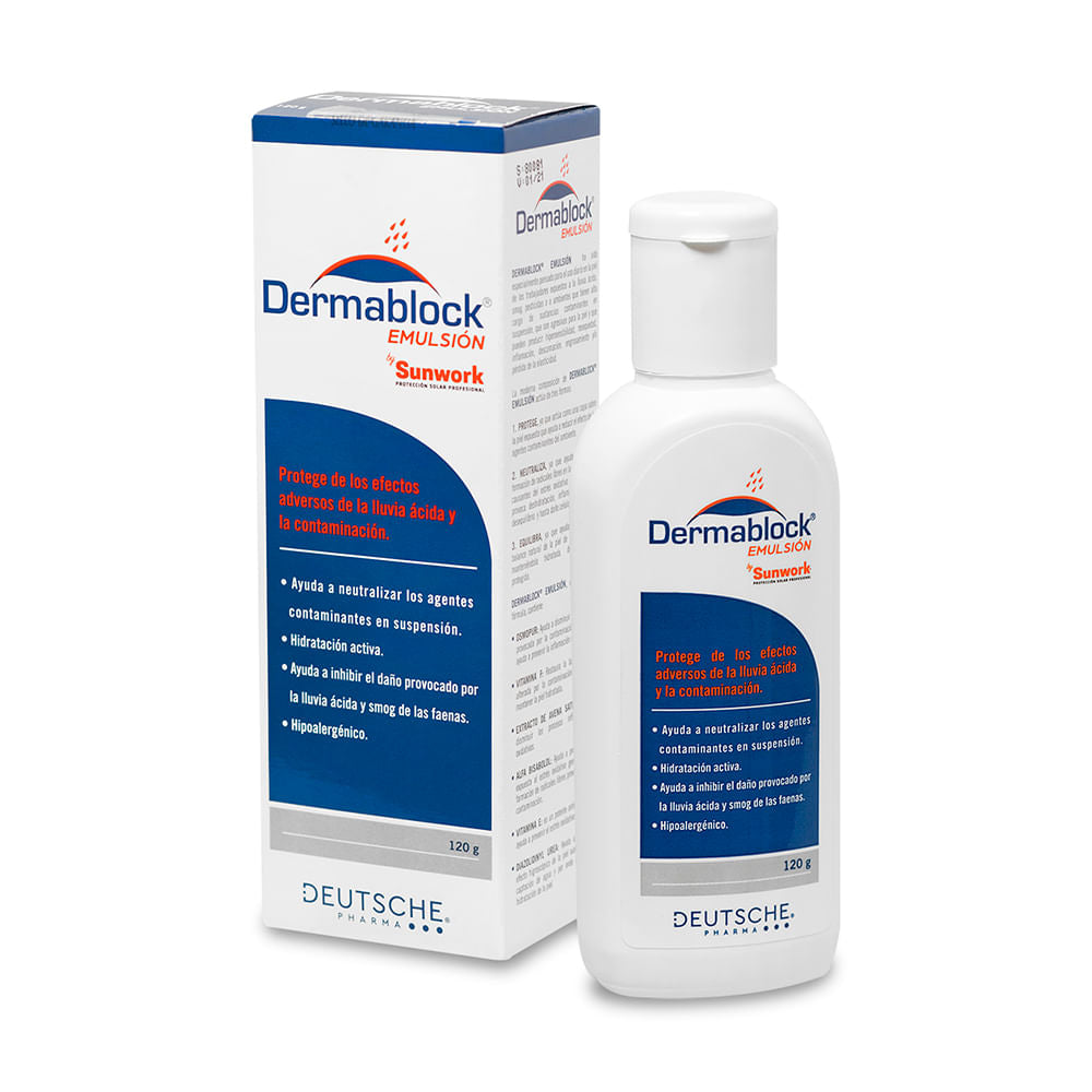 Crema Sunwork antipolucion e hidratante Dermablock Emulsión 120 grs