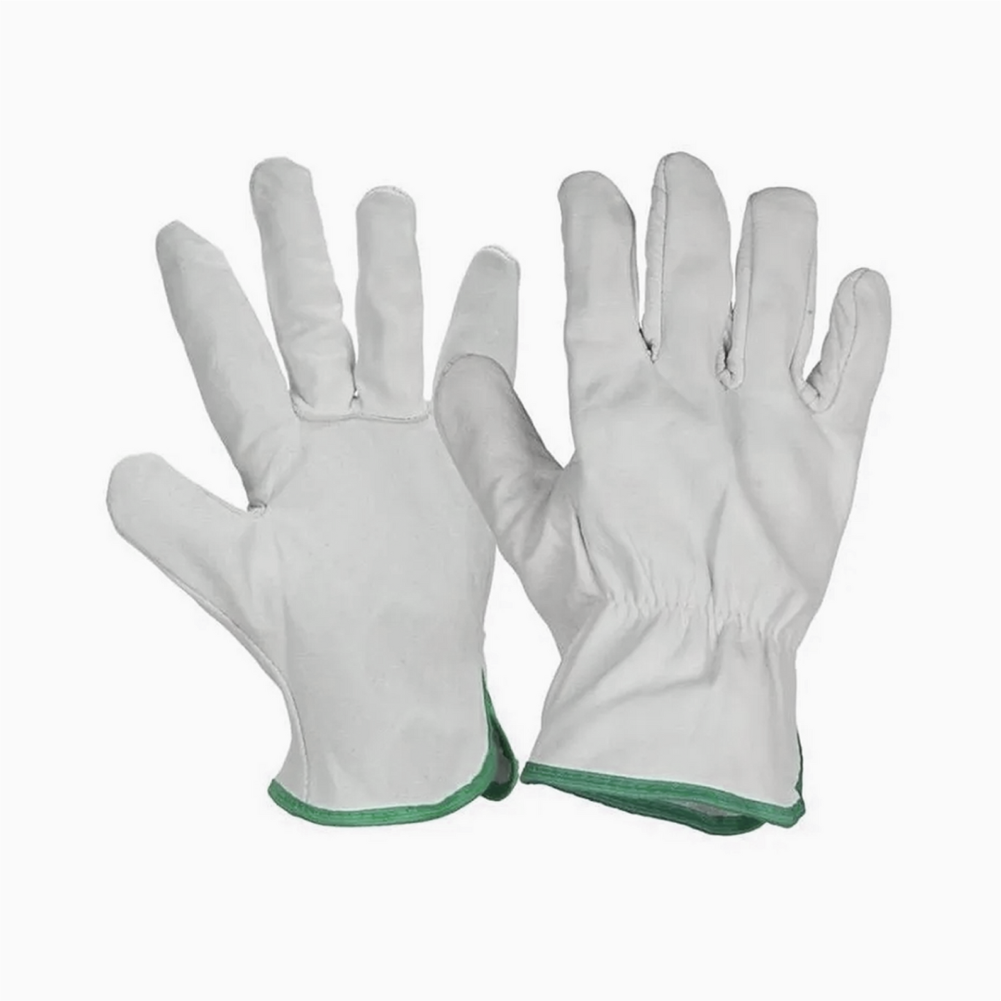 Guantes de Cabritilla Sin Forro Ribete Verde T/10