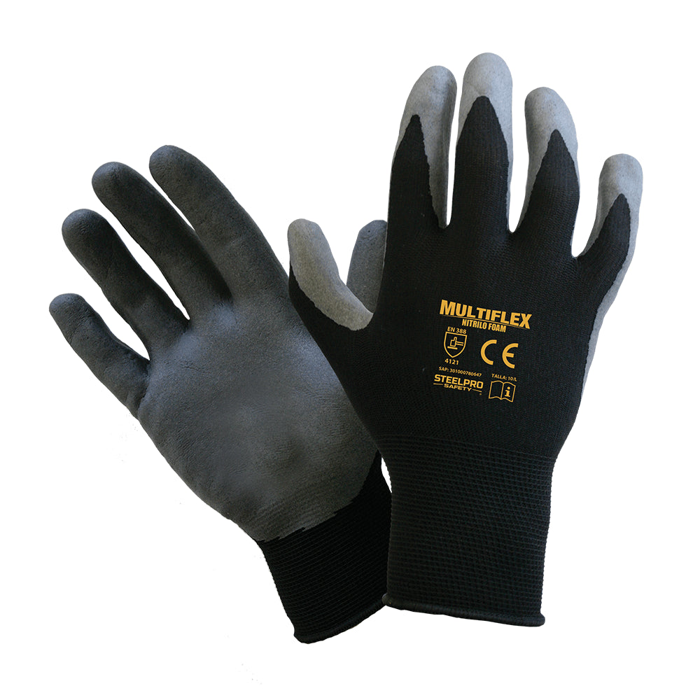Guantes de Seguridad Steelpro Multiflex Poliester Nitrilo Foam