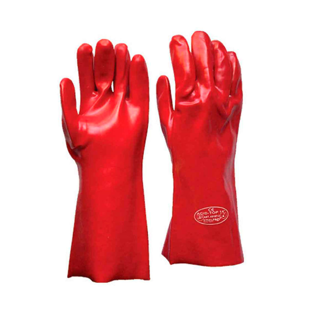 Guantes de Seguridad Steelpro Pvc 18 -45 Cm Rojo