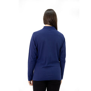 Polera Quebec Cooldry Manga Larga Mujer Azul