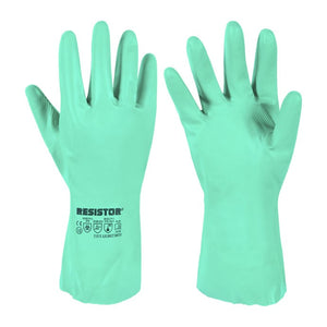 Guantes de Seguridad Resistor Nitrilo Flocado Verde