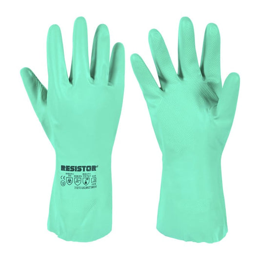 Guantes de Seguridad Resistor Nitrilo Flocado Verde