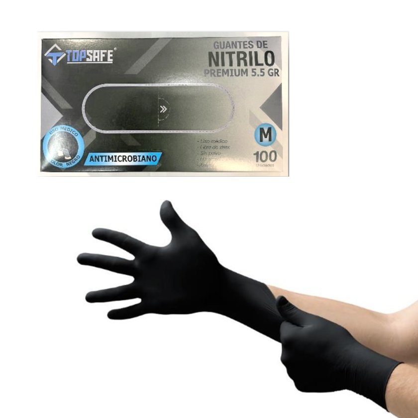 Guantes Topsafe de Examinacion Nitrilo Top Safe - 100 unidades