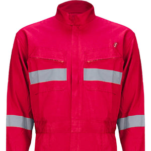 Buzo Black Wolf Piloto Poplin con Cinta Reflectante Rojo