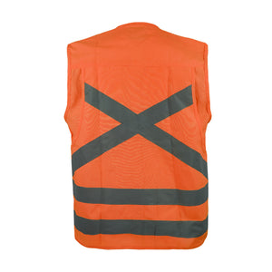 Chaleco Geólogo Black Wolf Poplin Cinta 360° Naranjo Fluor