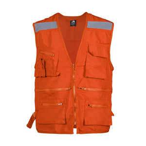 Chaleco de seguridad Black Wolf Geologo Poplin con Reflectante Naranjo