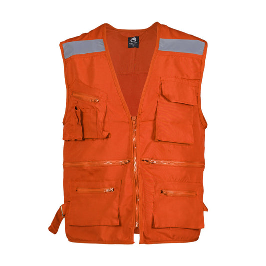 Chaleco de seguridad Black Wolf Geologo Poplin con Reflectante Naranjo