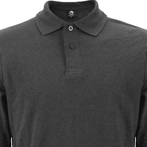 Polera Black Wolf Pique Manga Larga Bw Gris