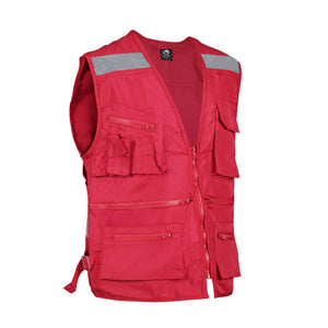 Chaleco de seguridad Black Wolf Geologo Poplin con Reflectante Rojo