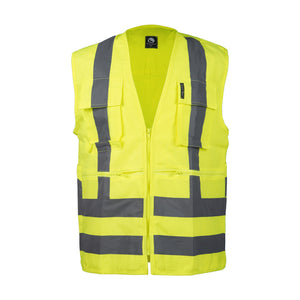 Chaleco Black Wolf Geo Poplin Cinta 360° Amarillo Fluor