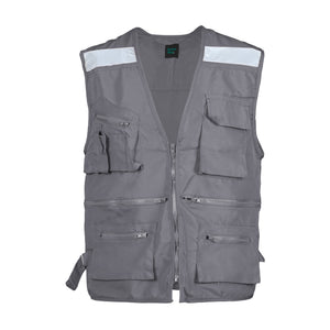 Chaleco Geólogo Greenway Poplin con Reflectante Gris