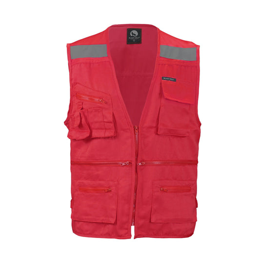 Chaleco Geólogo Black Wolf Gabardina con Cinta Reflectante Rojo