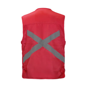 Chaleco Geólogo Black Wolf Gabardina con Cinta Reflectante Rojo