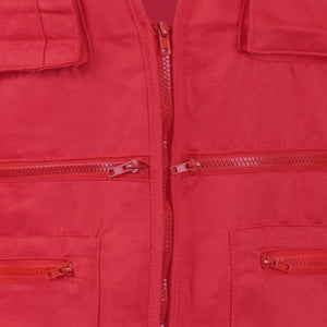 Chaleco Geólogo Black Wolf Gabardina con Cinta Reflectante Rojo