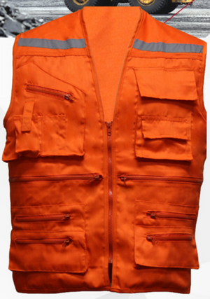Chaleco Geo de Seguridad Maritex Gabardina Mtx C/Rfl Naranjo