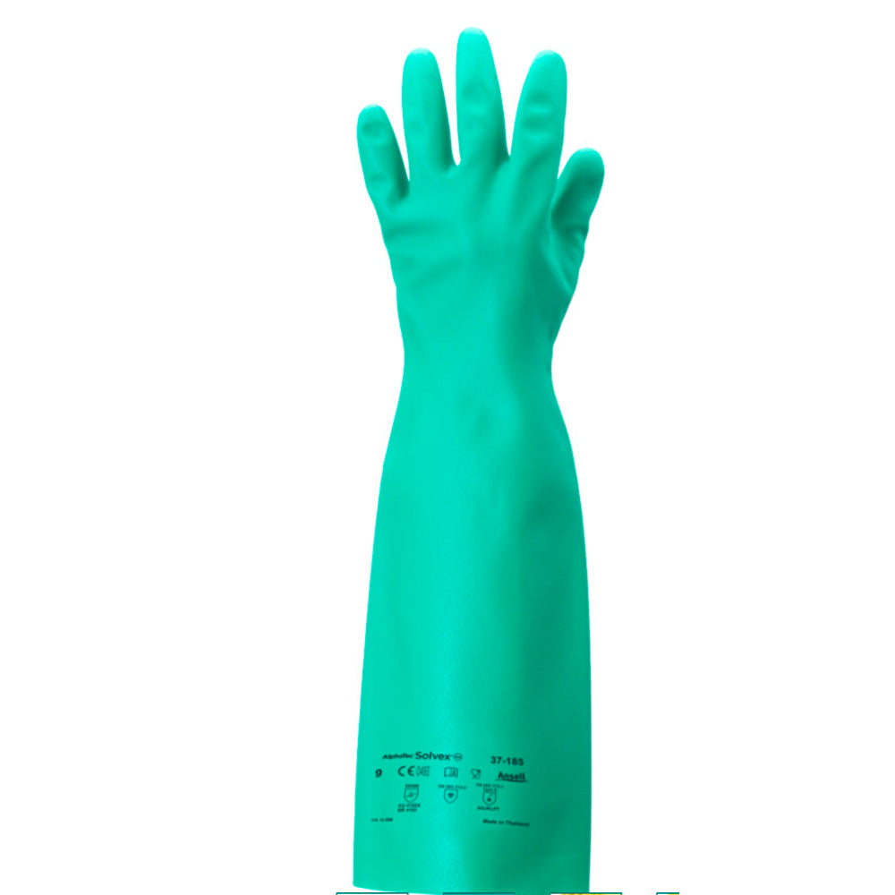 Guantes de Seguridad Ansell Nitrilo Solvex Largo 18" 37-185