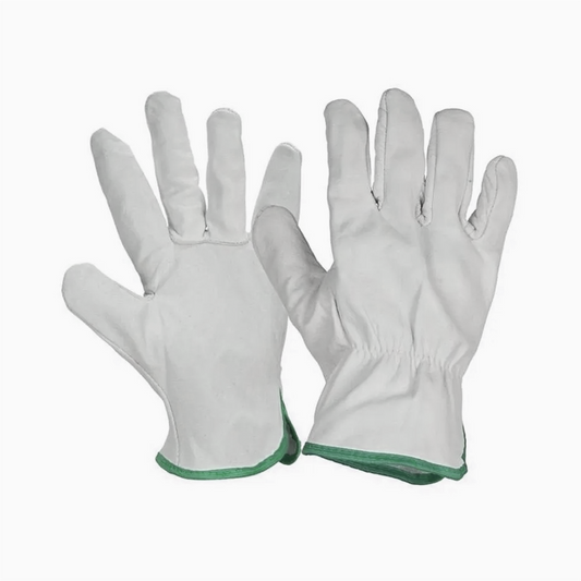 Guantes de Cabritilla Sin Forro Ribete Verde T/10