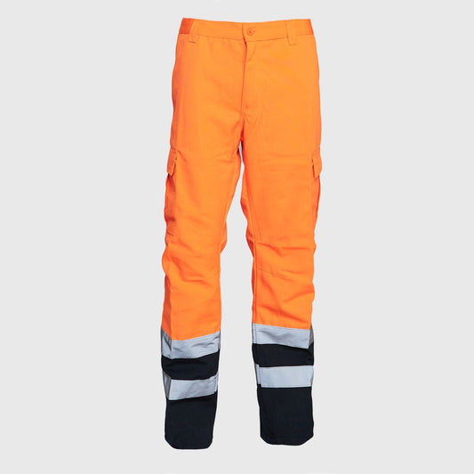 Pantalon Jayson Cargo Alta Visibilidad Clase 1 Naranjo/Azul Marino