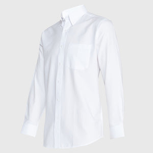 Camisa Jayson Oxford Manga Larga Bolsillo Pegado Blanca