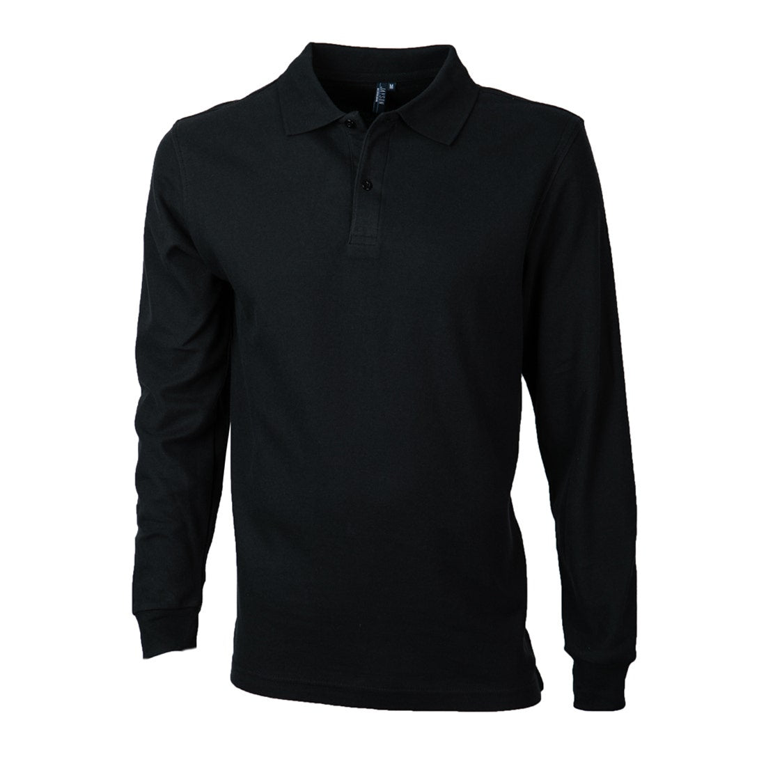 Polera Jayson Pique Manga Larga 80/20 Negra