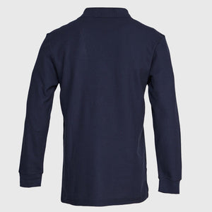 Polera Jayson Pique Manga Larga 80/20 Azul Marino