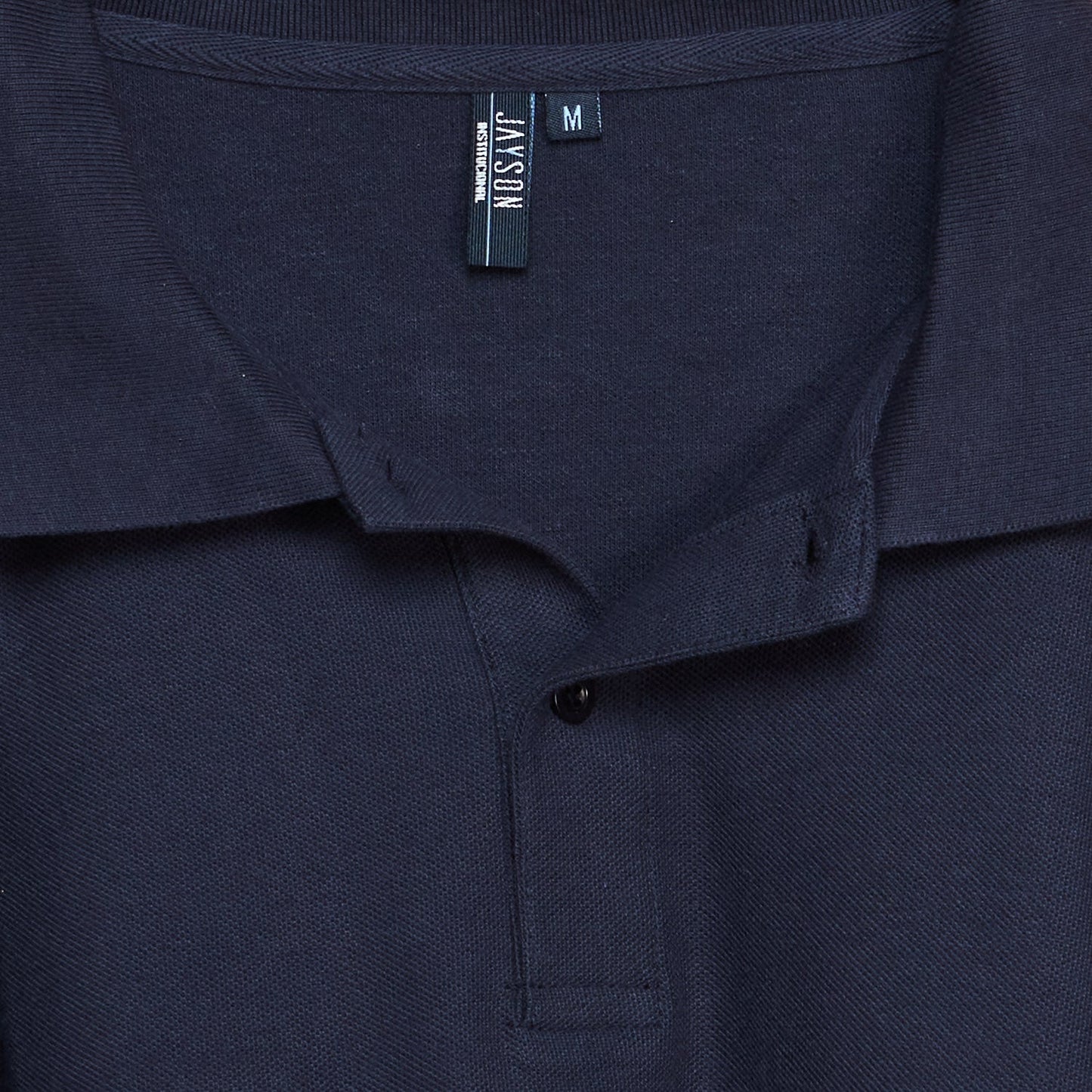 Polera Jayson Pique Manga Larga 80/20 Azul Marino