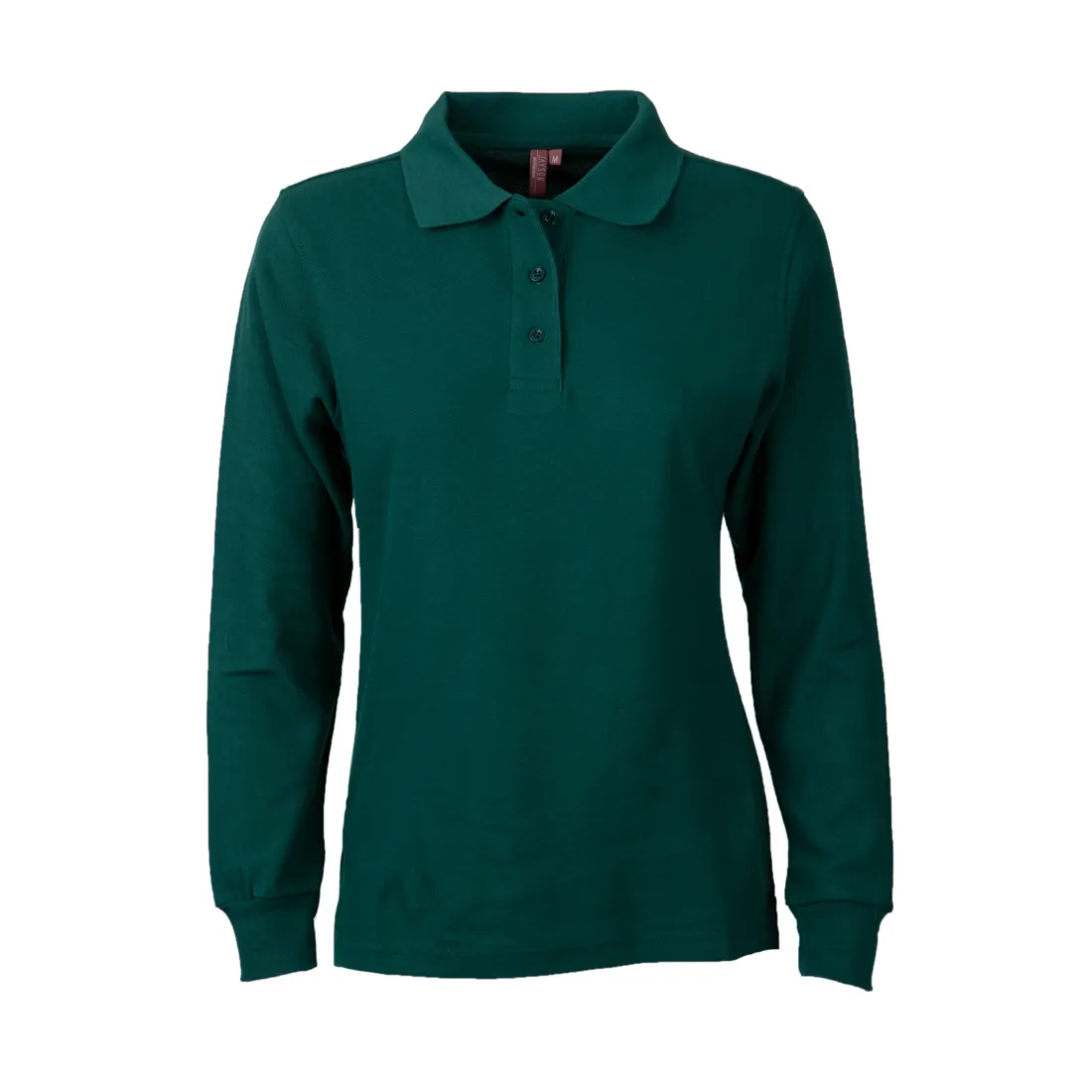 Polera Jayson Pique Manga Larga Mujer 80/20 Verde Botella