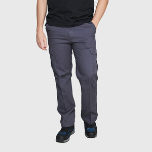 Pantalon Gabardina Cargo Algodon Gris