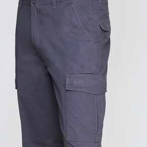 Pantalon Gabardina Cargo Algodon Gris