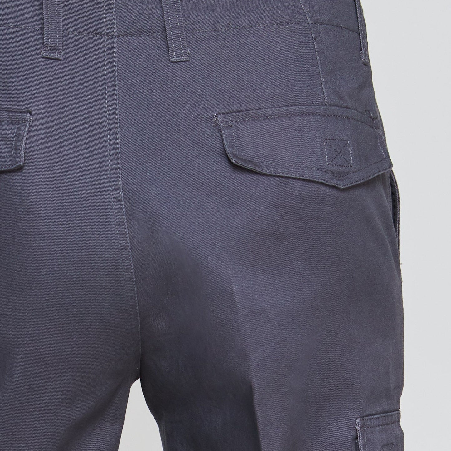 Pantalon Gabardina Cargo Algodon Gris