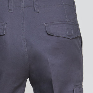 Pantalon Gabardina Cargo Algodon Gris