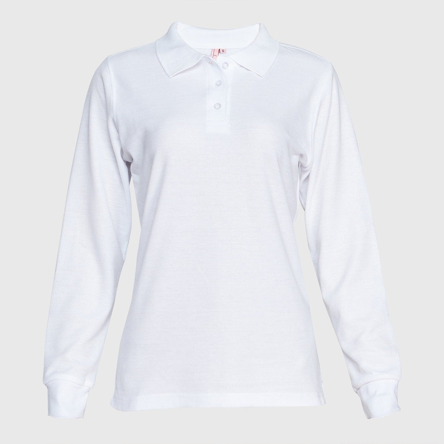 Polera Jayson Pique Manga Larga Mujer Blanca