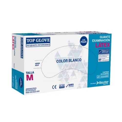 Guantes de Seguridad Top Glove Ex.Latex L/P Blanco Top Glove - 100 unidades